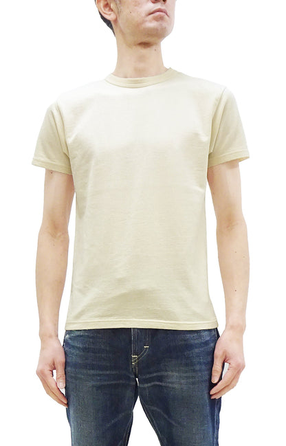 Samurai Jeans T-shirt Men's Plain Short Sleeve French Terry Fabric Tee Inlay Loopwheele T-Shirt SJST24-RIM Faded-Ivory