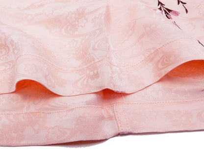 Hanatabi Gakudan Men's S/S Jacquard Shirt with Japanese Art Embroidery SS-001 Pink