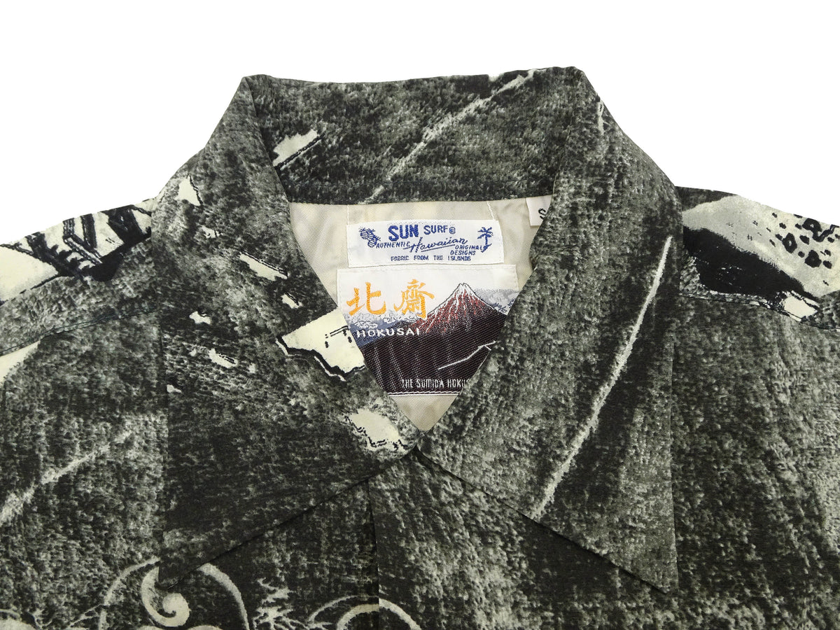Sun Surf Hawaiian Shirt Men's Japanese Art Katsushika Hokusai Short Sleeve Aloha Shirt SS39133 119 Black