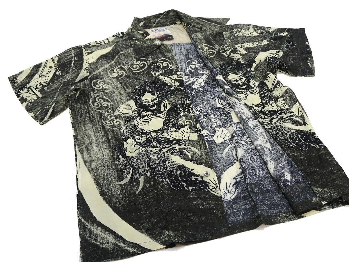 Sun Surf Hawaiian Shirt Men's Japanese Art Katsushika Hokusai Short Sleeve Aloha Shirt SS39133 119 Black