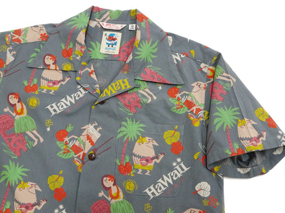 Sun Surf Men's Cotton Hawaiian Shirt - Uncle Torys Graphic Design - Short-Sleeve Aloha Shirt "TRIP TO HAWAII" SS39537 119 Faded-Black
