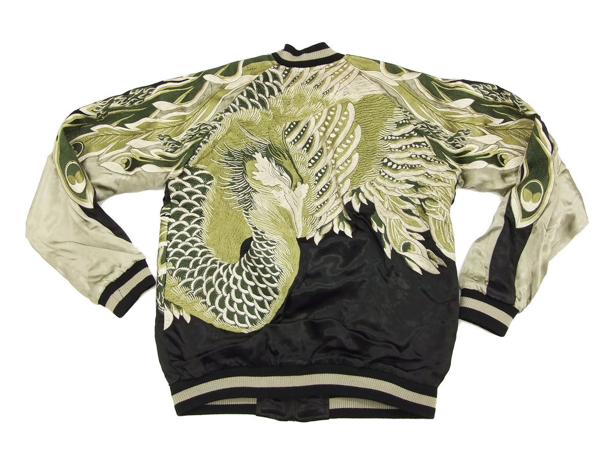 Hanatabi Gakudan Men's Japanese Souvenir Jacket Japanese Phoenix Sukajan Script SSJ-016