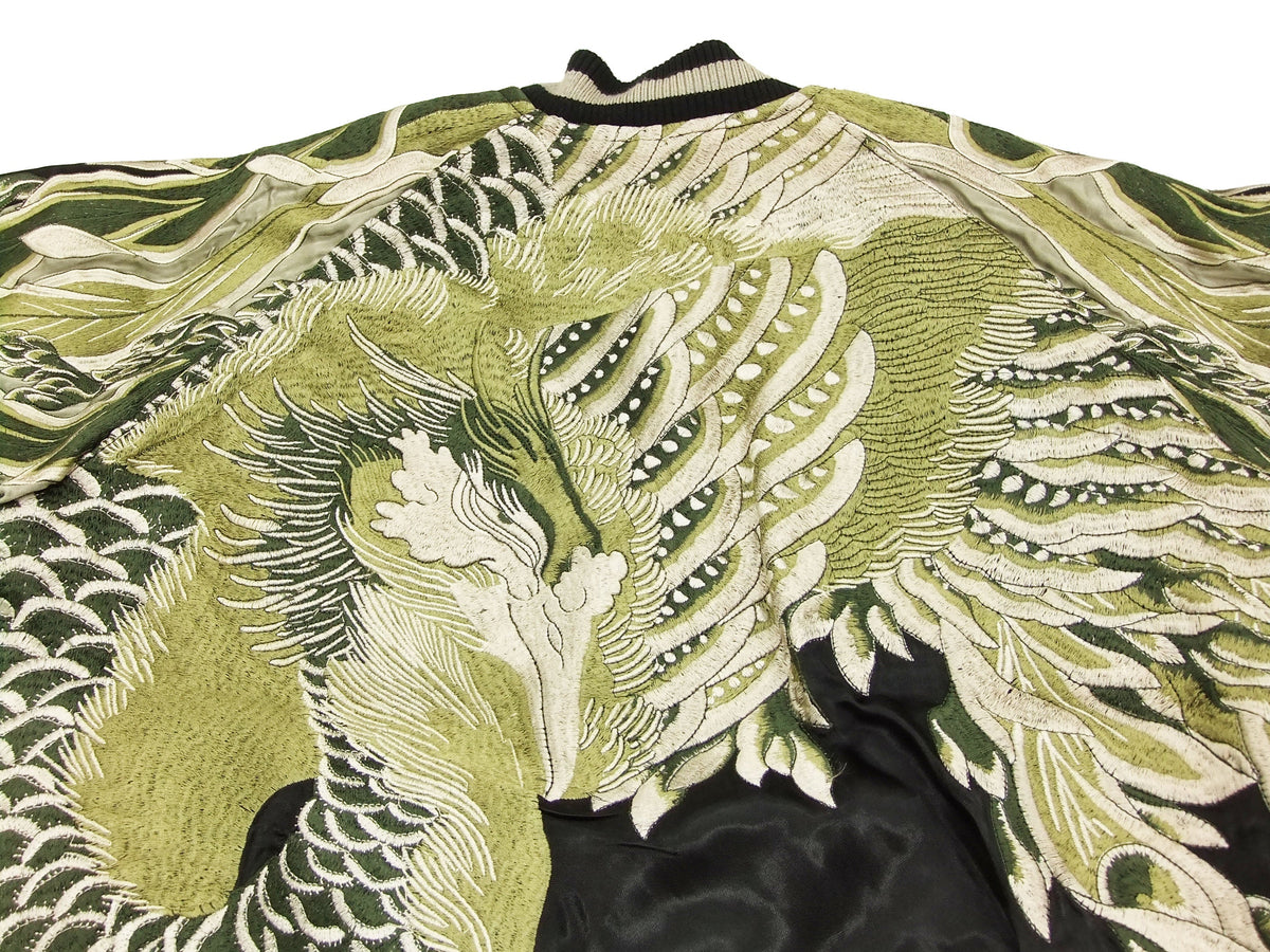 Hanatabi Gakudan Men's Japanese Souvenir Jacket Japanese Phoenix Sukajan Script SSJ-016