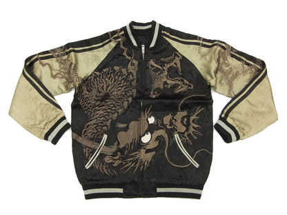 Hanatabi Gakudan Men's Japanese Souvenir Jacket Dragon Japanese Art Sukajan Script SSJ-019