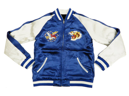 Hanatabi Gakudan Men's Velvet Japanese Souvenir Jacket Japan Map Sukajan Script SVJ-001