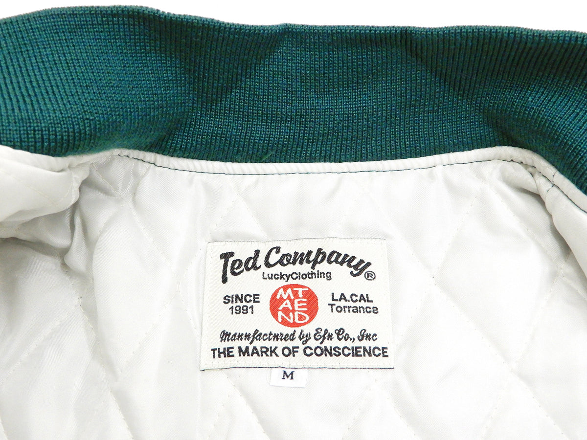 Tedman Men's Polyester Satin Varsity Jacket Custom Baseball Jacket TBBJ-040 Green