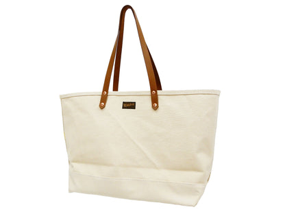 TOYS McCOY Bag Men's Casual Pennant Tote Bag With Leather Handles Canvas Tote Bag TMA2119 Natural
