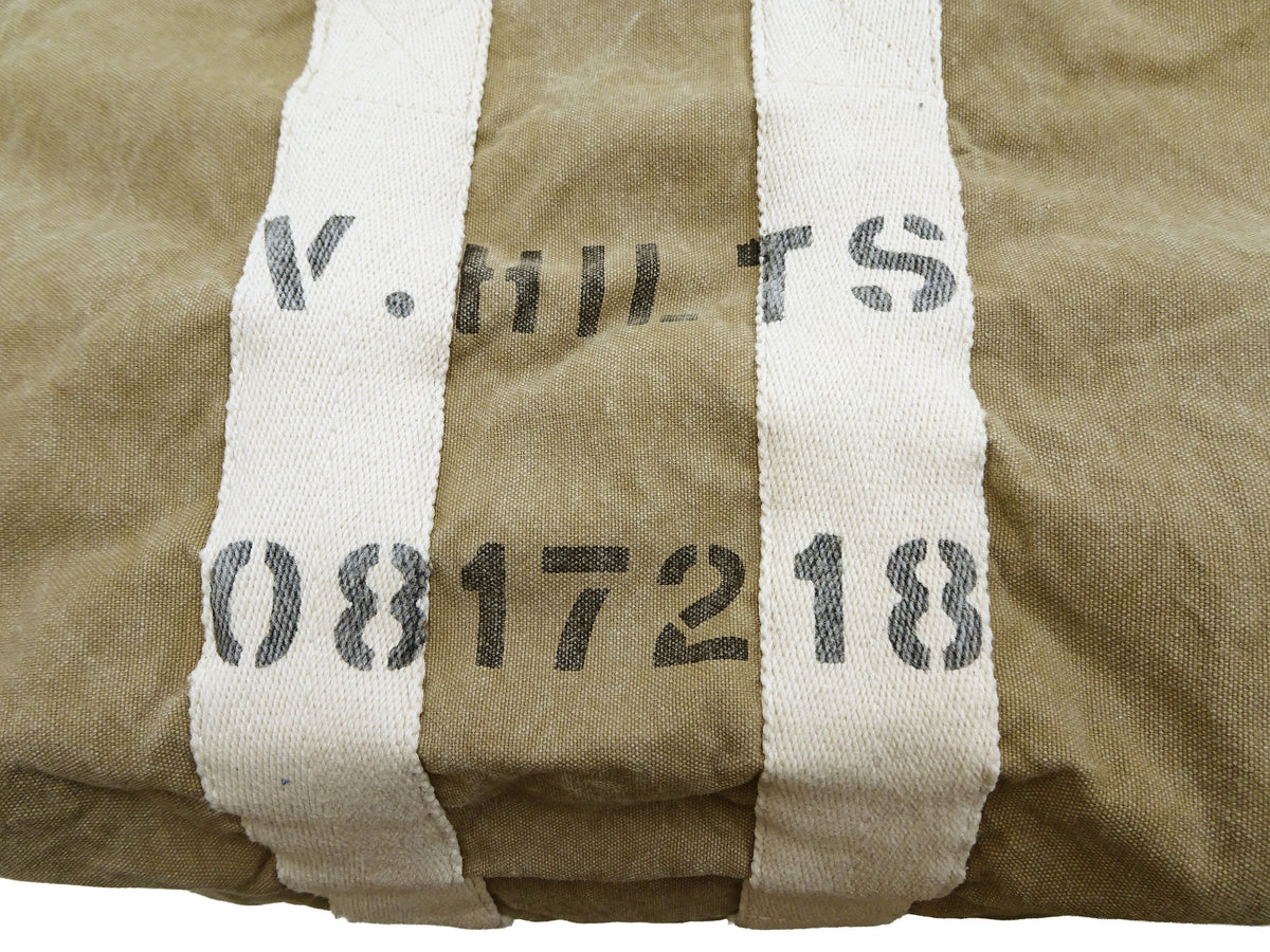 TOYS McCOY Men's Steve McQueen Aviator’s Kit Bag “V. HILTS” - Canvas Boston Duffel Bag Inspired by The Great Escape - Made in Japan (TMA2522 041 Khaki)