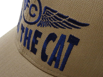 TOYS McCOY Men's Felix the Cat Non-Mesh Herringbone Twill 6-Panel Baseball Cap with Leather Strap Back, Made in Japan (TMA2601 041 Khaki)