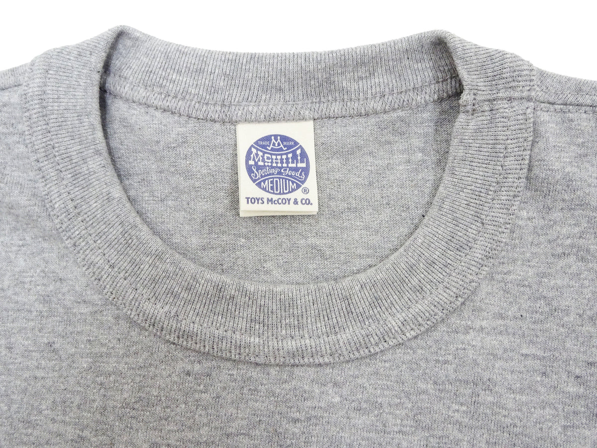 TOYS McCOY T-shirt Men's Steve McQueen Plain Pocket T-Shirt Short Sleeve Loopwheeled Tee TMC2410 020 Ash-Gray