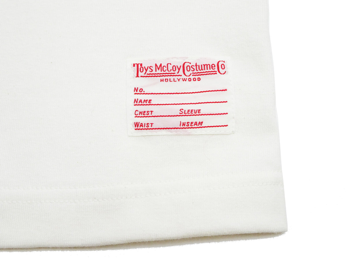 TOYS McCOY Steve McQueen Inspired Long Sleeve Pocket T-Shirt - Men's Solid Color Loopwheeled Tee - TMC2543 011 Off-White