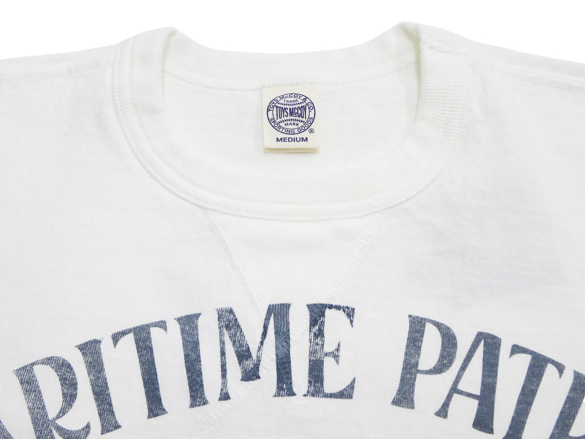 TOYS McCOY Men's Felix the Cat U.S. Navy Graphic Short Sleeve T-Shirt - Loopwheel Tubular Jersey, Garment Dyed, Made in Japan (TMC2601 011 Muted Off-White)
