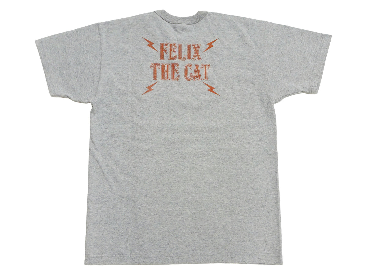 TOYS McCOY Men's Felix the Cat Short-Sleeve Graphic T-Shirt, Garment-Dyed Loopwheel Tubular Tee, Made in Japan (TMC2603 020 Ash Gray)