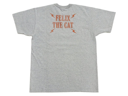 TOYS McCOY Men's Felix the Cat Short-Sleeve Graphic T-Shirt, Garment-Dyed Loopwheel Tubular Tee, Made in Japan (TMC2603 020 Ash Gray)