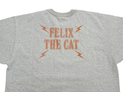 TOYS McCOY Men's Felix the Cat Short-Sleeve Graphic T-Shirt, Garment-Dyed Loopwheel Tubular Tee, Made in Japan (TMC2603 020 Ash Gray)