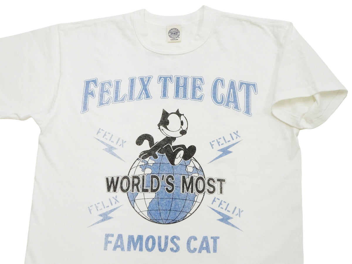 TOYS McCOY Men's Felix the Cat Short-Sleeve Graphic T-Shirt, Garment-Dyed Loopwheel Tubular Tee, Made in Japan (TMC2603 011 Aged Off White)