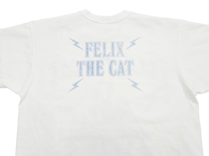 TOYS McCOY Men's Felix the Cat Short-Sleeve Graphic T-Shirt, Garment-Dyed Loopwheel Tubular Tee, Made in Japan (TMC2603 011 Aged Off White)