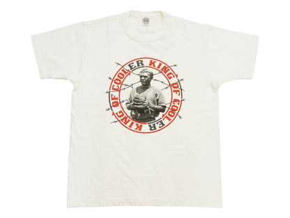 TOYS McCOY Men's Short-Sleeve Steve McQueen Graphic T-Shirt, Tubular Knit Jersey, One-Wash, Made in Japan (TMC2605 011 Soft Off-White)