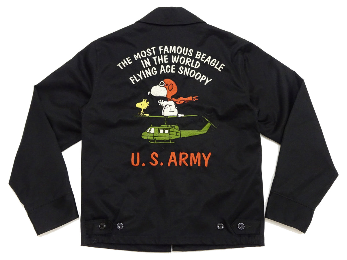 TOYS McCOY Snoopy Embroidered Jacket Men's Casual Vietnam Tour Jacket Style Souvenir Jacket TMJ2504 Black