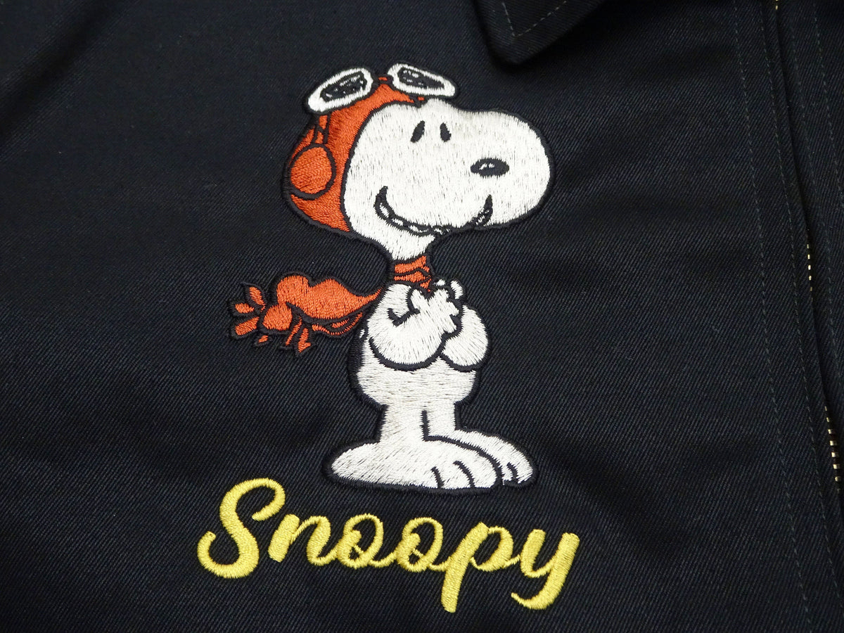 TOYS McCOY Snoopy Embroidered Jacket Men's Casual Vietnam Tour Jacket Style Souvenir Jacket TMJ2504 Black
