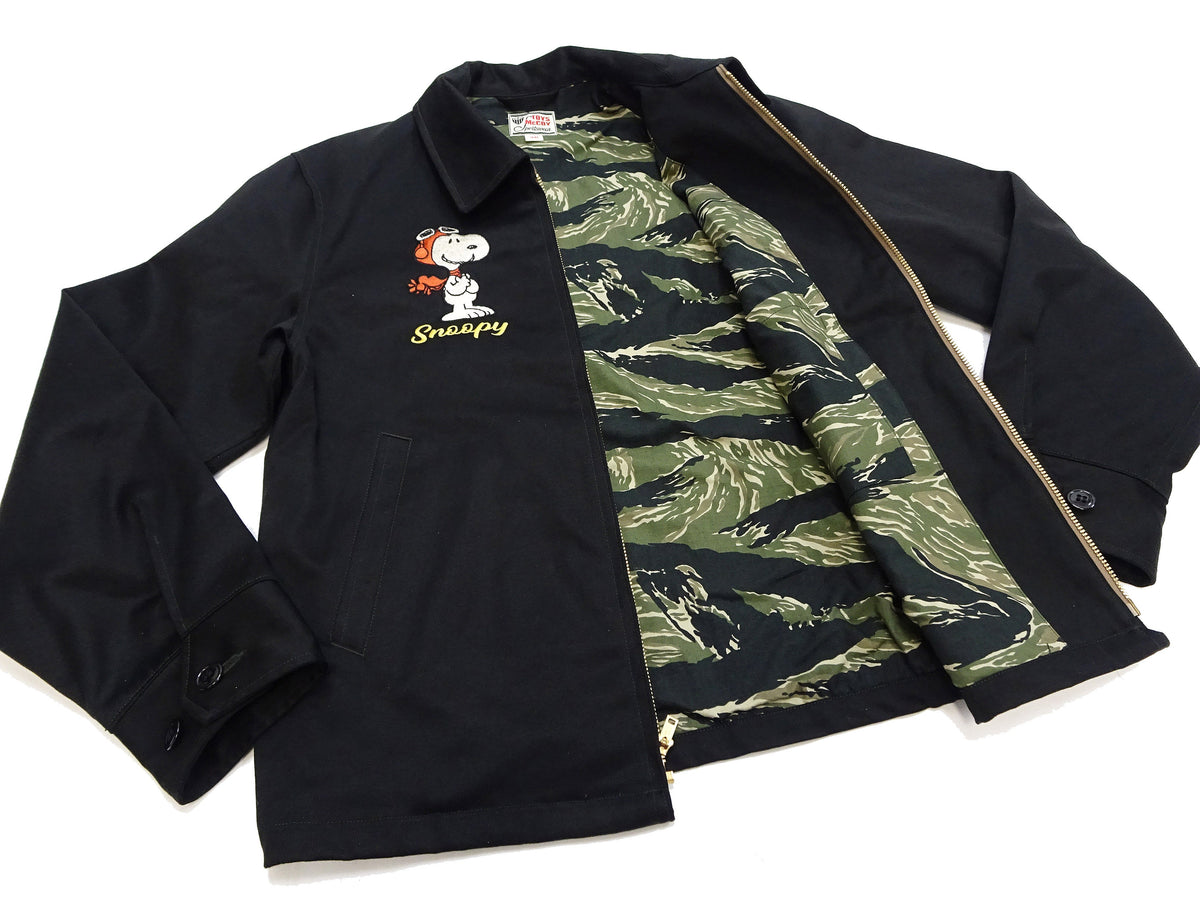 TOYS McCOY Snoopy Embroidered Jacket Men's Casual Vietnam Tour Jacket Style Souvenir Jacket TMJ2504 Black