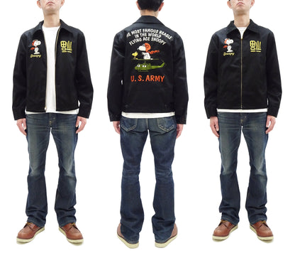TOYS McCOY Snoopy Embroidered Jacket Men's Casual Vietnam Tour Jacket Style Souvenir Jacket TMJ2504 Black