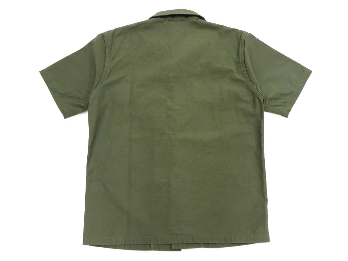 TOYS McCOY Men's Short-Sleeve Shirt - Reproduction of the U.S. Army OG-107 Utility Shirt (Modified Short-Sleeve Version) TMS2505 Olive