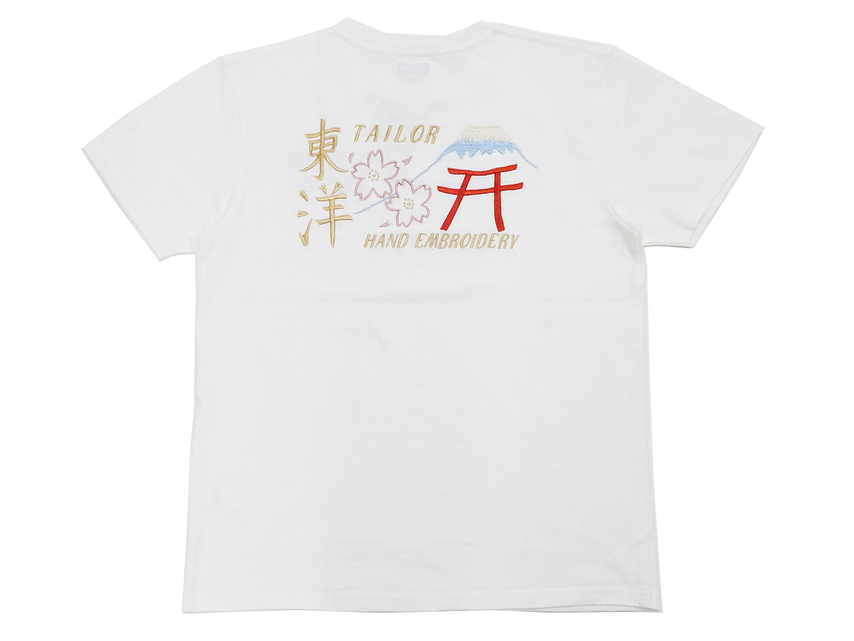 Tailor Toyo T-shirt Men's Sukajan Style Embroidered Short Sleeve Tee TT79213 101 White