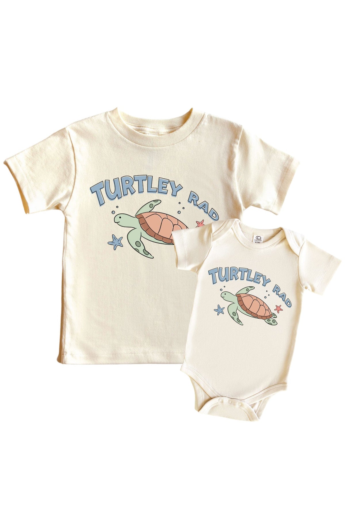 Turtley Rad Graphic Bodysuit & Kids Tee | Natural