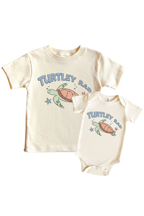 Turtley Rad Graphic Bodysuit & Kids Tee | Natural