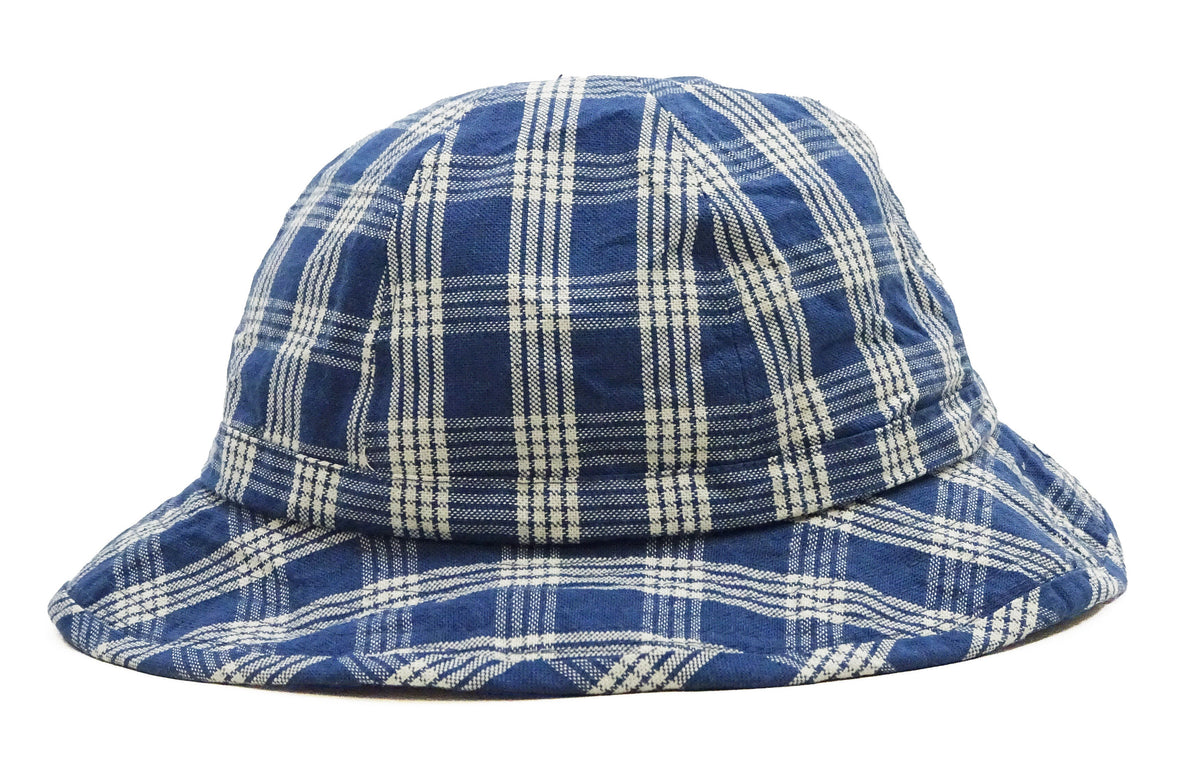 Union Supply Men's Palaka Plaid Bucket Hat - Vintage Hawaiian Workwear Style, Made in Japan (Toyo Enterprise US02883 421 One-Wash)