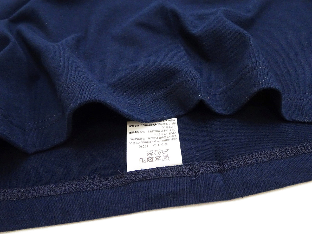 Whitesville Men's Short-Sleeve Henley T-Shirt, 100% Cotton Tubular-Knit Jersey, Slim Fit, One-Pack, Made in Japan (WV79681 128 Navy)