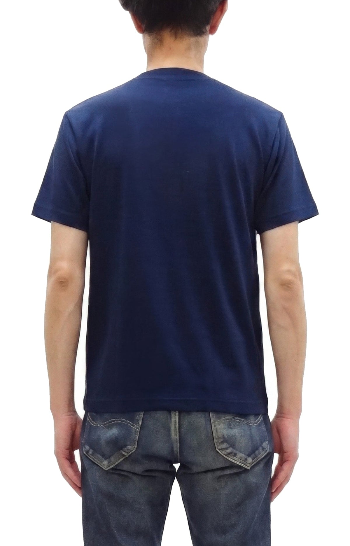Whitesville Men's Short-Sleeve Henley T-Shirt, 100% Cotton Tubular-Knit Jersey, Slim Fit, One-Pack, Made in Japan (WV79681 128 Navy)