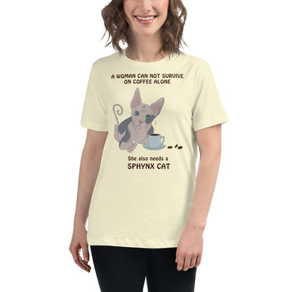 "WOMAN CANT SURVIVE ON COFFEE ALONE" TEE