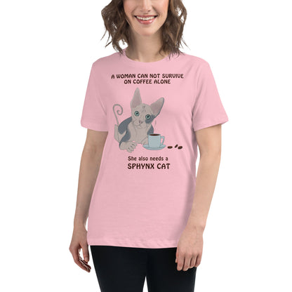 "WOMAN CANT SURVIVE ON COFFEE ALONE" TEE