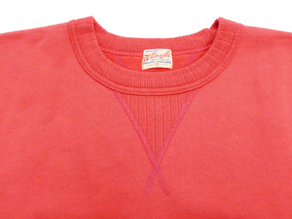 Whitesville Plain Sweatshirt Men's Loop-wheeled V-Insert Vintage Style WV67728 Red