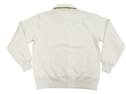 Whitesville Men's Collared Half-Zip Sweatshirt - Heavyweight Loopwheel Fleece, Made in Japan, Vintage-Inspired Athletic Wear (Toyo Enterprises WV69641 131 Oatmeal)