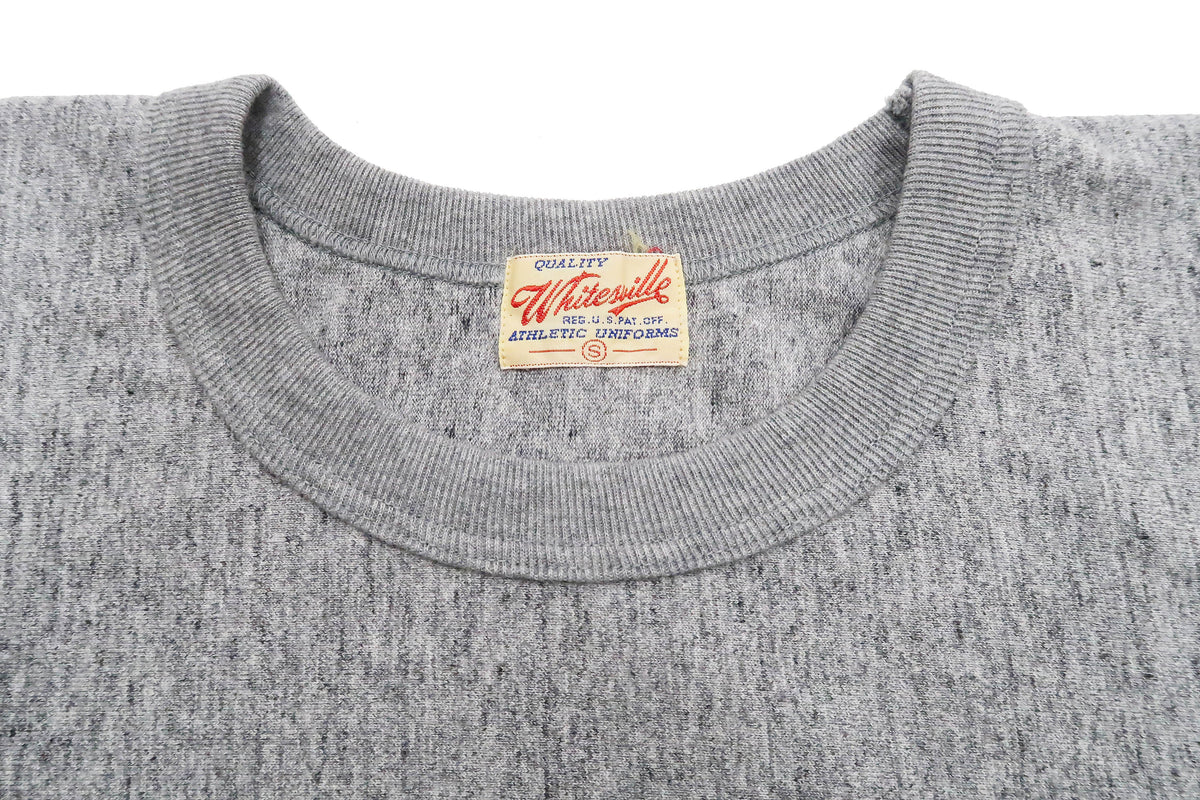Whitesvill Plain T-shirt with Rib Side Panels Men's Heavyweight Short Sleeve Tee WV78930 113 Heather-Gray