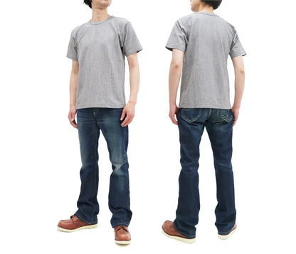 Whitesvill Plain T-shirt with Rib Side Panels Men's Heavyweight Short Sleeve Tee WV78930 113 Heather-Gray